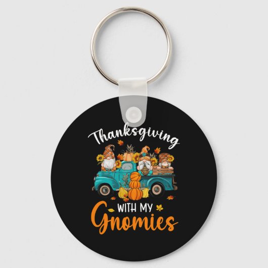 Thanksgiving met mijn gnomen Gnomes Friends Happy Sleutelhanger (Voorkant)