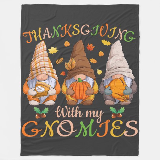 Thanksgiving met mijn Herfst najaar gnoom Fleece Deken (Voorkant)