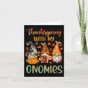 Thanksgiving met mijn kabouters Herfst seizoen pom Kaart