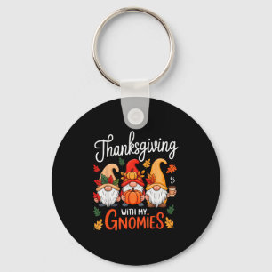 Thanksgiving met mijn kabouters Herfstbladeren Pom Sleutelhanger