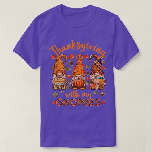 Thanksgiving met mijn najaarsgnomen Herfst fu T-shirt (Design voorkant)