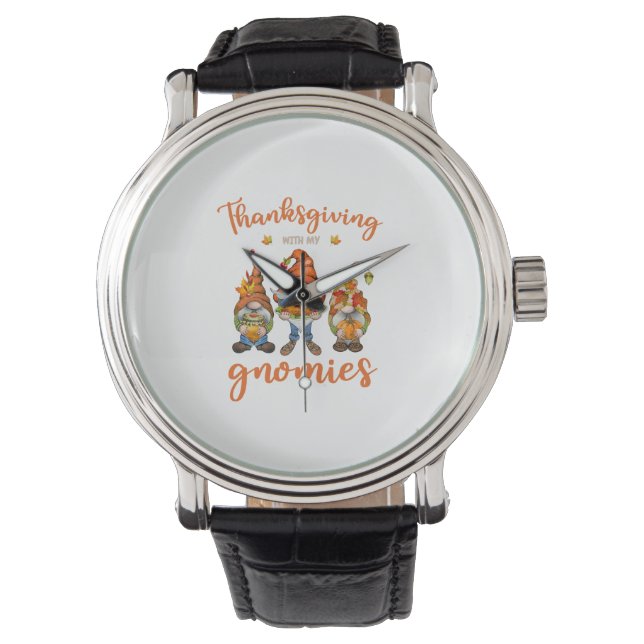 Thanksgiving met mijn najaarsgnomen turkije horloge (Voorkant)