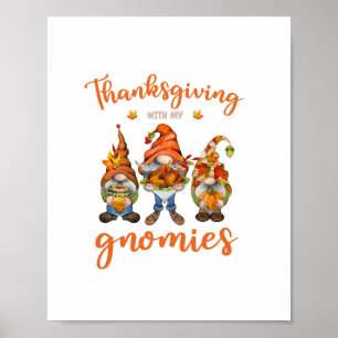Thanksgiving met mijn najaarsgnomen turkije poster