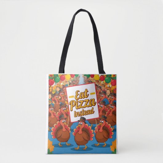 Thanksgiving met pizza in plaats tote bag (Voorkant)