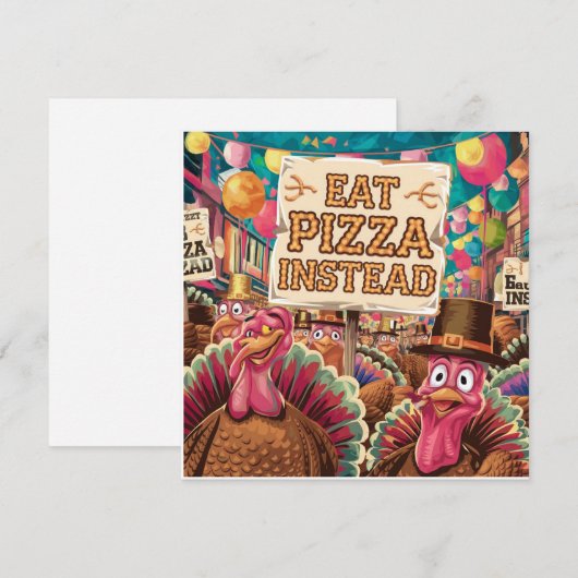 Thanksgiving met pizza kaart (Voorkant / Achterkant)