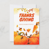 Thanksgiving met pompoen, pine en laat Herfst acht Bedankkaart (Voorkant)