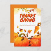 Thanksgiving met pompoen, pine en laat Herfst acht Bedankkaart (Voorkant / Achterkant)