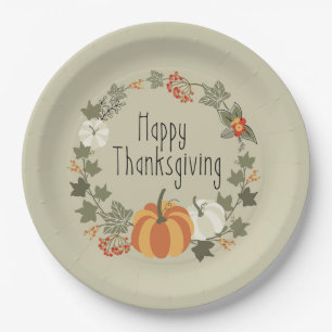 Thanksgiving met pompoenpapier Bord