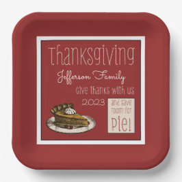 Thanksgiving met Pumpkin Pie Papieren Bordje