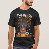 Thanksgiving met schattige uil T-shirt (Voorkant)