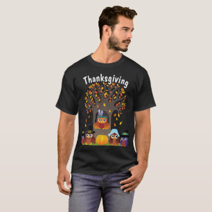 Thanksgiving met schattige uil T-shirt