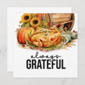 Thanksgiving met turkije bedankkaart (Voorkant / Achterkant)