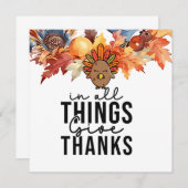 Thanksgiving met turkije bedankkaart (Voorkant / Achterkant)