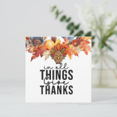 Thanksgiving met turkije bedankkaart (Staand voorkant)