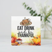 Thanksgiving met turkije bedankkaart (Staand voorkant)