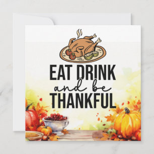 Thanksgiving met turkije bedankkaart