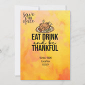 Thanksgiving met Turkije behalve de datum uitnodig Kaart (Voorkant)