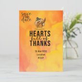 Thanksgiving met Turkije behalve de datum uitnodig Kaart (Staand voorkant)