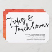 Thanksgiving met Turkije en Touchdowns Kaart (Voorkant / Achterkant)