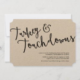 Thanksgiving met Turkije en Touchdowns Kaart