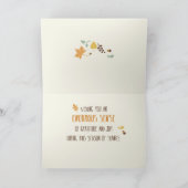 Thanksgiving met vreugdevolle olifant en bladeren feestdagen kaart (Binnen)