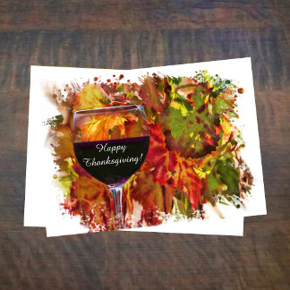 Thanksgiving met wijnhoudende Herfst Vineyard Fun Feestdagen Kaart