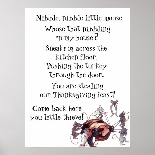 THANKSGIVING MICE STEAL POEM POSTER (Voorkant)