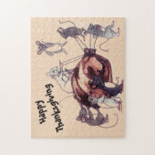 THANKSGIVING MICE STEAL TURKEY LEGPUZZEL (Verticaal)