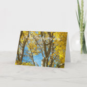 Thanksgiving Miles Apart Yellow Maple Leaves Feestdagen Kaart (Voorkant)