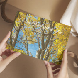 Thanksgiving Miles Apart Yellow Maple Leaves Feestdagen Kaart