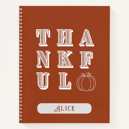 Thanksgiving minimalistisch eenvoudig dankbaar notitieboek (Voorkant)