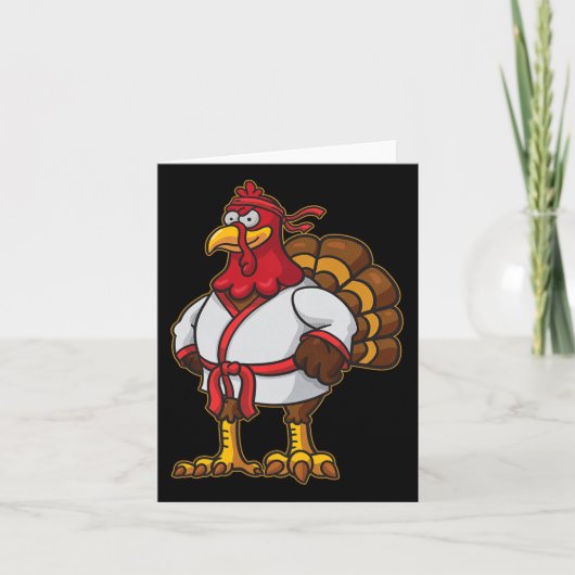 Thanksgiving MMA Kickboksen Judo Karate Gobble Pla Kaart (Voorkant)