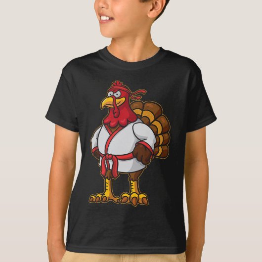 Thanksgiving MMA Kickboksen Judo Karate Gobble Pla T-shirt (Voorkant)
