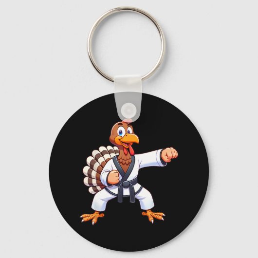 Thanksgiving MMA Kickboksen Judo Karate Turkije Ki Sleutelhanger (Voorkant)