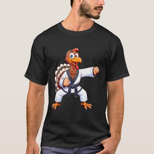 Thanksgiving MMA Kickboksen Judo Karate Turkije Ki T-shirt (Voorkant)
