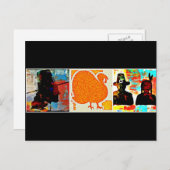 Thanksgiving Modern Art Collage Feestdagenkaart (Voorkant / Achterkant)