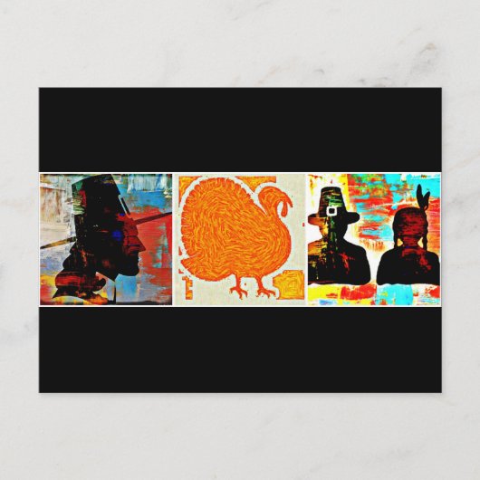 Thanksgiving Modern Art Collage Feestdagenkaart (Voorkant)