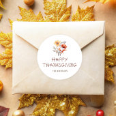 Thanksgiving Modern Elegant Bloemen Herfst Wildflo Ronde Sticker