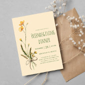 Thanksgiving Modern Floral Friendsgiving Diner Kaart