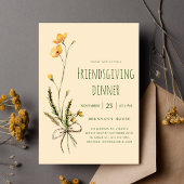 Thanksgiving Modern Floral Friendsgiving Diner Kaart