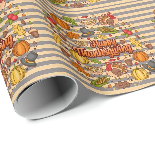 Thanksgiving Modern Mooi Herfst Collectie Cadeaupapier (Rol Hoek)