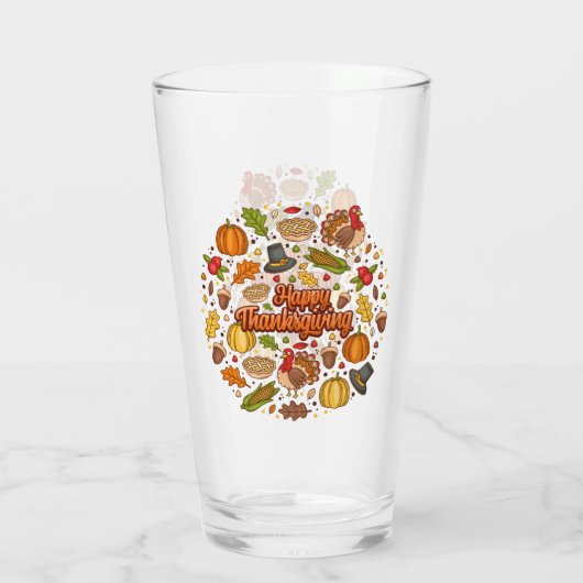 Thanksgiving Modern Mooi Herfst Collectie Glas (Achterkant)