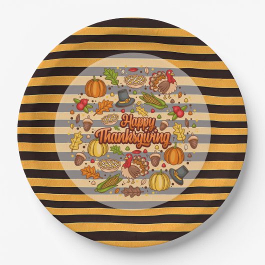 Thanksgiving Modern Mooi Herfst Collectie Papieren Bordje (Voorkant)
