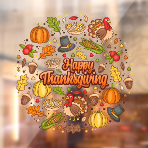 Thanksgiving Modern Mooi Herfst Collectie Raamsticker