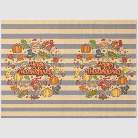 Thanksgiving Modern Mooi Herfst Collectie Tissuepapier (Voorkant)