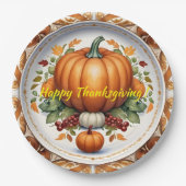 Thanksgiving Modern Pumpkin Autumn Collectie Papieren Bordje (Voorkant)