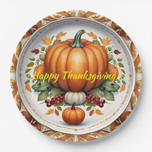 Thanksgiving Modern Pumpkin Autumn Collectie Papieren Bordje