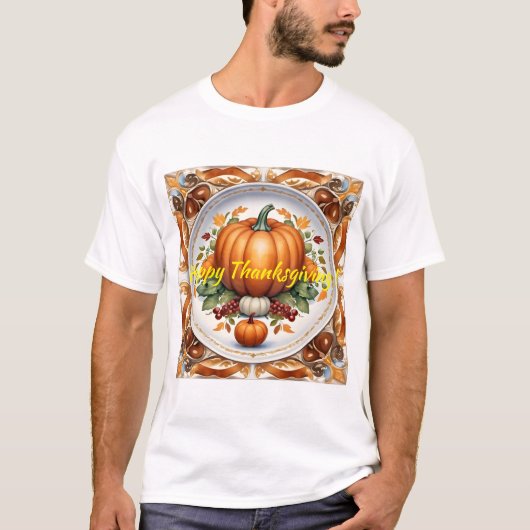 Thanksgiving Modern Pumpkin Autumn Collectie T-shirt (Voorkant)