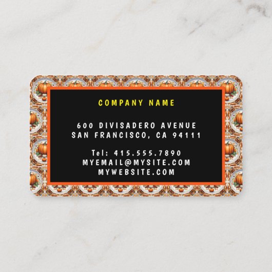 Thanksgiving Modern Pumpkin Autumn Collectie Visitekaartje (Achterkant)