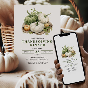 Thanksgiving Moderne Rustieke Waterverf Pompoenen Kaart